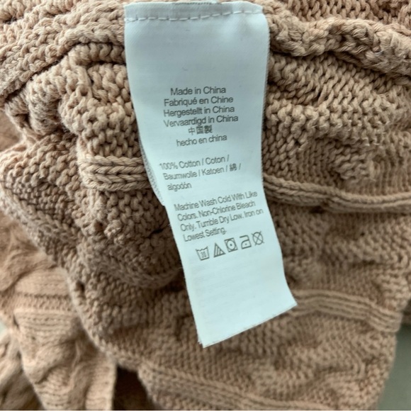 J Crew Women Size Medium Sweater Mauve Brown Cable Knit Crewneck Relaxed Fit Top - Picture 9 of 9